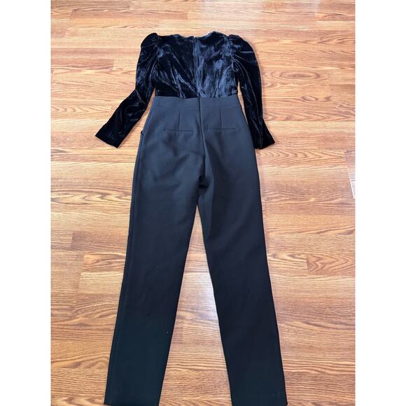Veronica beard black Cleo Embellished Velvet Jumpsuit size 6 - Picture 13 of 14